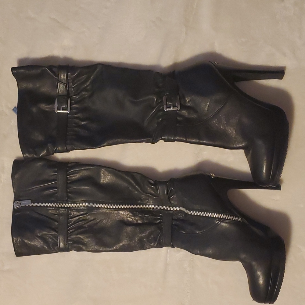 Michael Kors high platform heel leather boots unique style and look